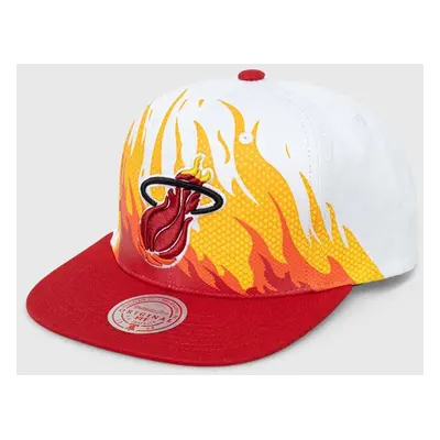 Bavlněná baseballová čepice Mitchell&Ness MIAMI HEAT bílá barva