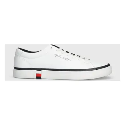 Kožené sneakers boty Tommy Hilfiger MODERN VULC CORPORATE LEATHER bílá barva, FM0FM04922