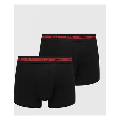 Boxerky HUGO (2-pack) pánské, černá barva, 50469775