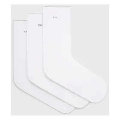 Ponožky Calvin Klein (3-pack) dámské, bílá barva, 701218770