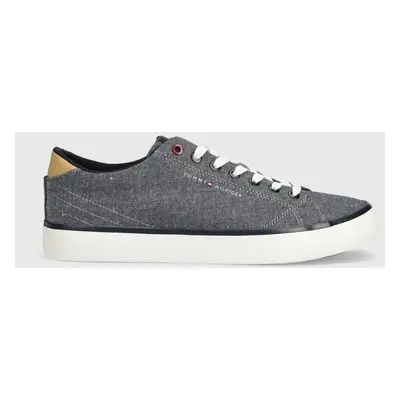 Tenisky Tommy Hilfiger TH HI VULC LOW CHAMBRAY pánské, tmavomodrá barva, FM0FM04945