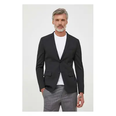 Blazer s příměsí vlny Calvin Klein černá barva, K10K109551