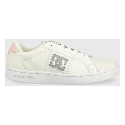 Kožené sneakers boty DC béžová barva