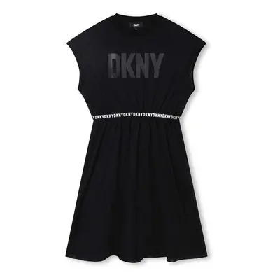 Dívčí šaty Dkny černá barva, mini