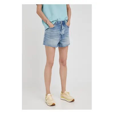 Džínové šortky Mustang High Rise Shorts dámské, hladké, high waist