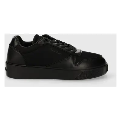 Sneakers boty Calvin Klein LOW TOP LACE UP W/ STITCH černá barva, HM0HM01368