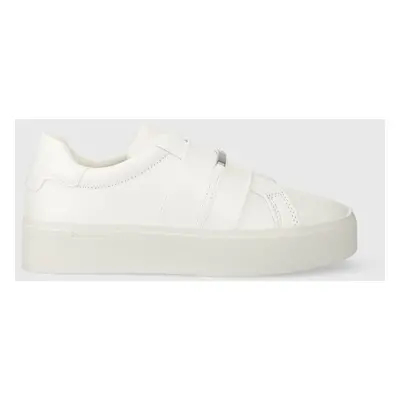 Sneakers boty Calvin Klein FLATFORM CUPSOLE SLIP ON W/HW bílá barva, HW0HW01862