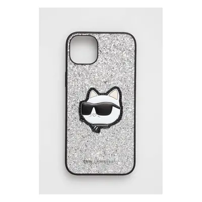 Obal na telefon Karl Lagerfeld iPhone 14 Plus 6,7" stříbrná barva