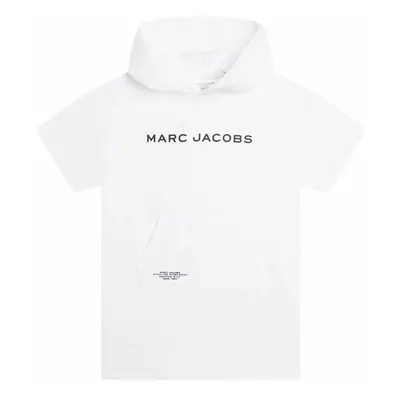 Dětské bavlněné šaty Marc Jacobs bílá barva, mini