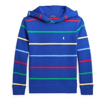 Dětská mikina Polo Ralph Lauren tmavomodrá barva, s kapucí, vzorovaná