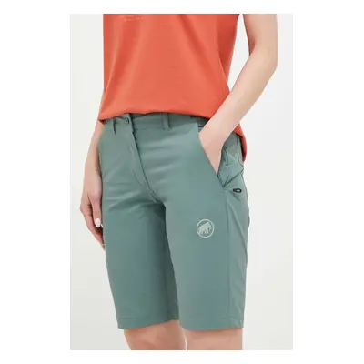 Outdoorové šortky Mammut Runbold zelená barva, medium waist