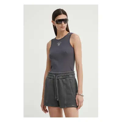 Bavlněný top G-Star Raw šedá barva, D24645-5268