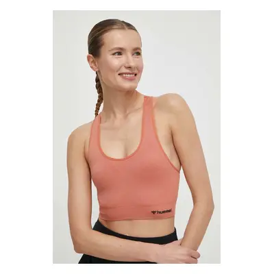 Sportovní podprsenka Hummel hmlTIF SEAMLESS SPORTS TOP oranžová barva, 210490