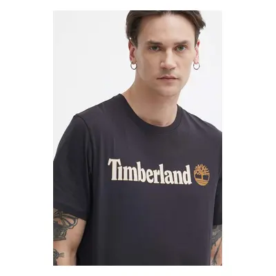 Bavlněné tričko Timberland černá barva, s potiskem, TB0A5UPQ0011