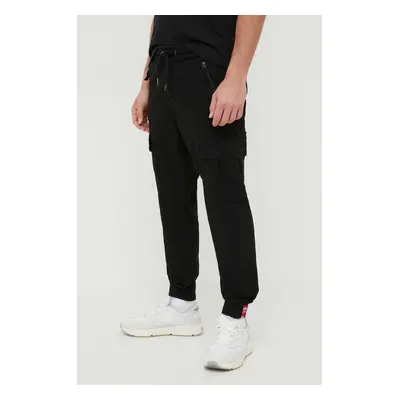 Bavlněné kalhoty Alpha Industries Ripstop Jogger černá barva, 116201.03