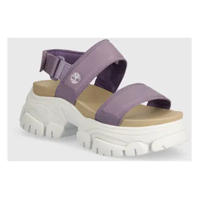 Kožené sandály Timberland Adley Way Sandal dámské, fialová barva, na platformě, TB0A2M79EAJ1