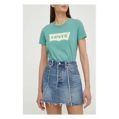 Džínová sukně Levi's mini, pouzdrová