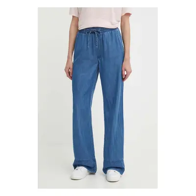 Kalhoty Pepe Jeans LOOSE ST PANTS UHW TENCEL dámské, široké, high waist, PL204685