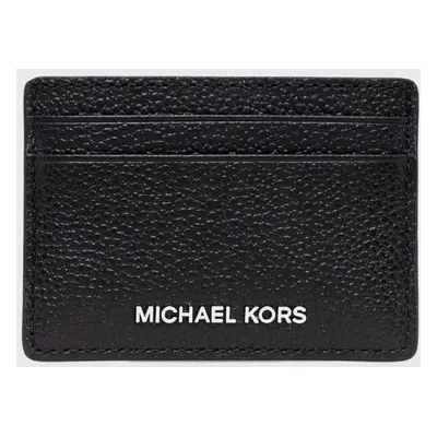 Kožené pouzdro na karty MICHAEL Michael Kors černá barva