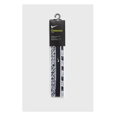 Sada sportovních čelenek Nike (3-pack) černá barva