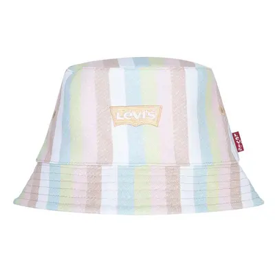 Oboustranná bavlněná dětská čepice Levi's LAN LEVI'S REVERSIBLE BUCKET C oranžová barva