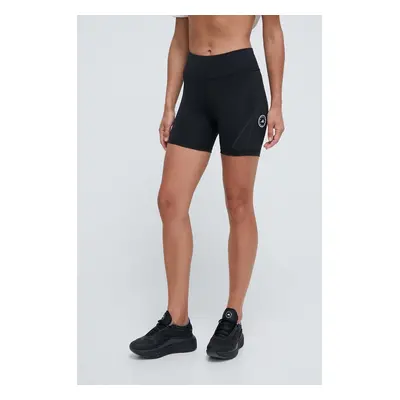 Běžecké šortky adidas by Stella McCartney TruePace černá barva, s potiskem, high waist, IQ4510