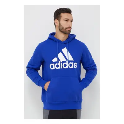 Bavlněná mikina adidas pánská, s kapucí, s potiskem