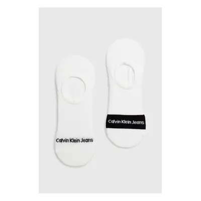 Ponožky Calvin Klein Jeans 2-pack pánské, bílá barva, 701227459