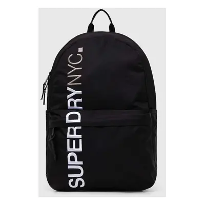 Batoh Superdry dámský, černá barva, velký, s potiskem