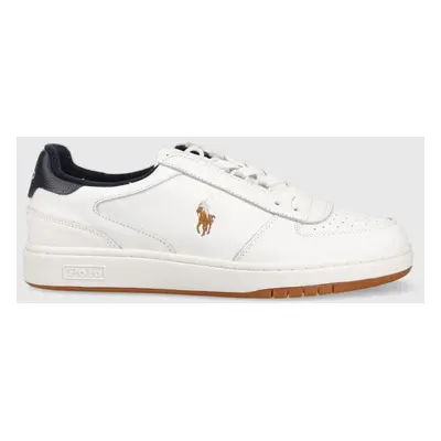 Kožené sneakers boty Polo Ralph Lauren Polo Crt bílá barva