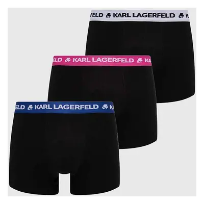 Boxerky Karl Lagerfeld 3-pack pánské, černá barva