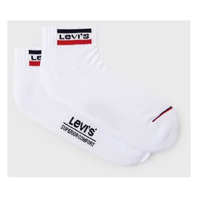 Ponožky Levi's (2-pack) pánské, bílá barva, 37157.0773-white