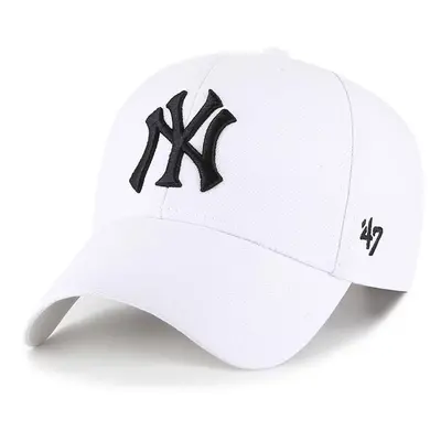 Čepice s vlněnou směsí 47brand MLB New York Yankees bílá barva, s aplikací, B-MVPSP17WBP-WHM