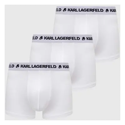 Boxerky Karl Lagerfeld 3-pack pánské, bílá barva