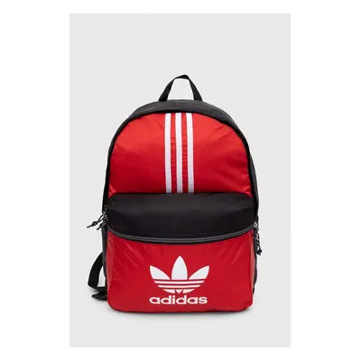 Batoh adidas Originals červená barva, velký, vzorovaný, IS4561