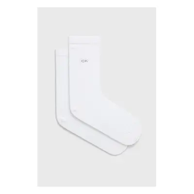 Ponožky Calvin Klein (2-pack) dámské, bílá barva, 701218769