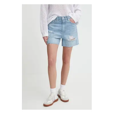 Džínové šortky Calvin Klein Jeans dámské, hladké, high waist, J20J222803