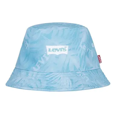 Oboustranná bavlněná dětská čepice Levi's LAN LEVI'S REVERSIBLE BUCKET C tyrkysová barva