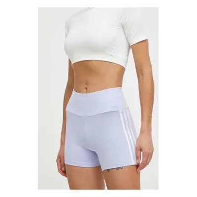 Kraťasy adidas Originals dámské, fialová barva, s aplikací, high waist, IR5499