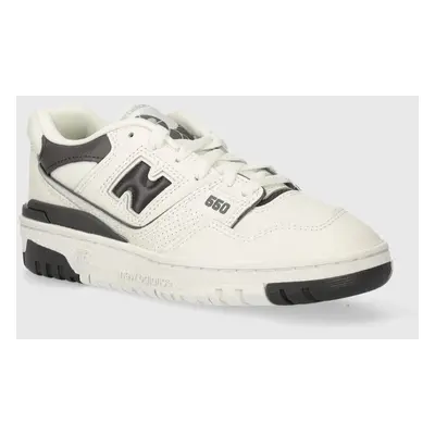 Dětské kožené sneakers boty New Balance GSB550BH bílá barva