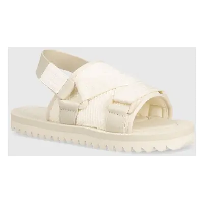 Sandály Tommy Jeans TJW PREMIUM EVA SANDAL dámské, béžová barva, EN0EN02462