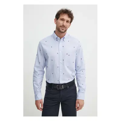 Bavlněná košile Tommy Hilfiger regular, s límečkem button-down, MW0MW34608