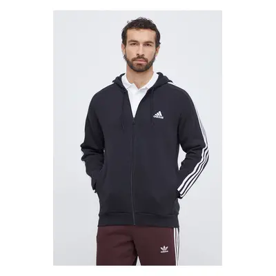 Mikina adidas pánská, černá barva, s kapucí, s aplikací, IB4029