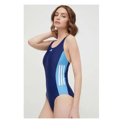 Jednodílné plavky adidas Performance tmavomodrá barva, měkký košík, IQ3999