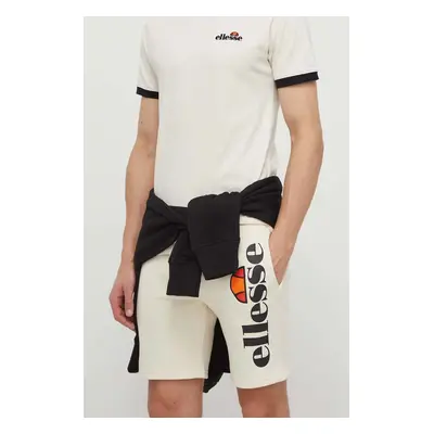 Kraťasy Ellesse Bossini Fleece Short pánské, béžová barva, SHV08748