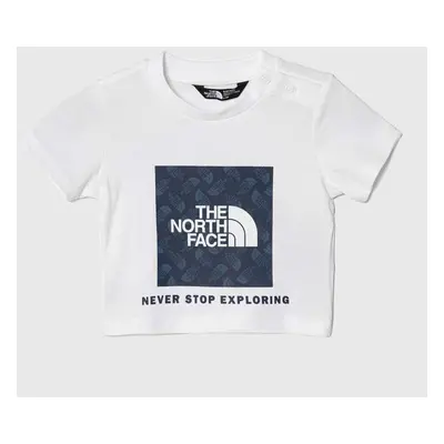 Dětské bavlněné tričko The North Face BOX INFILL PRINT TEE bílá barva, s potiskem