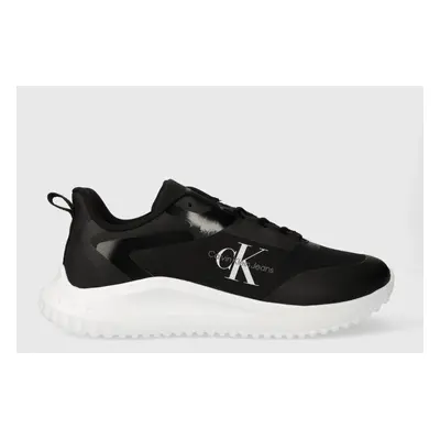 Sneakers boty Calvin Klein Jeans EVA RUNNER LOW LACE ML MIX černá barva, YM0YM00968