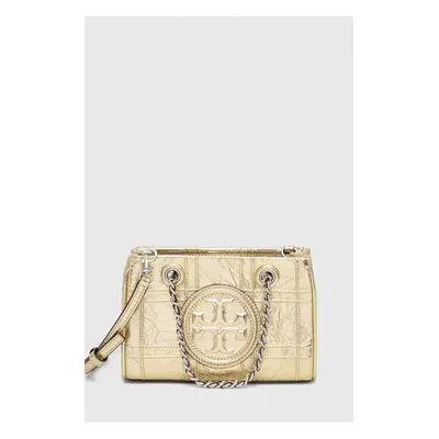 Kožená kabelka Tory Burch Fleming Soft Metallic zlatá barva, 152480.700