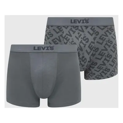 Boxerky Levi's 2-pack pánské, šedá barva