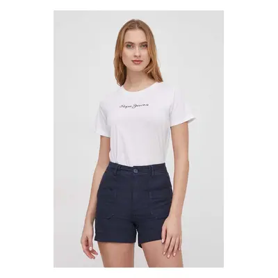 Bavlněné tričko Pepe Jeans LORETTE bílá barva, PL505827